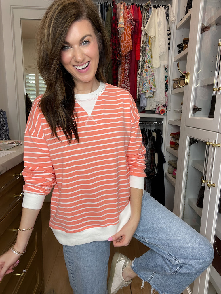 Everyday Play Striped Tee in Coral