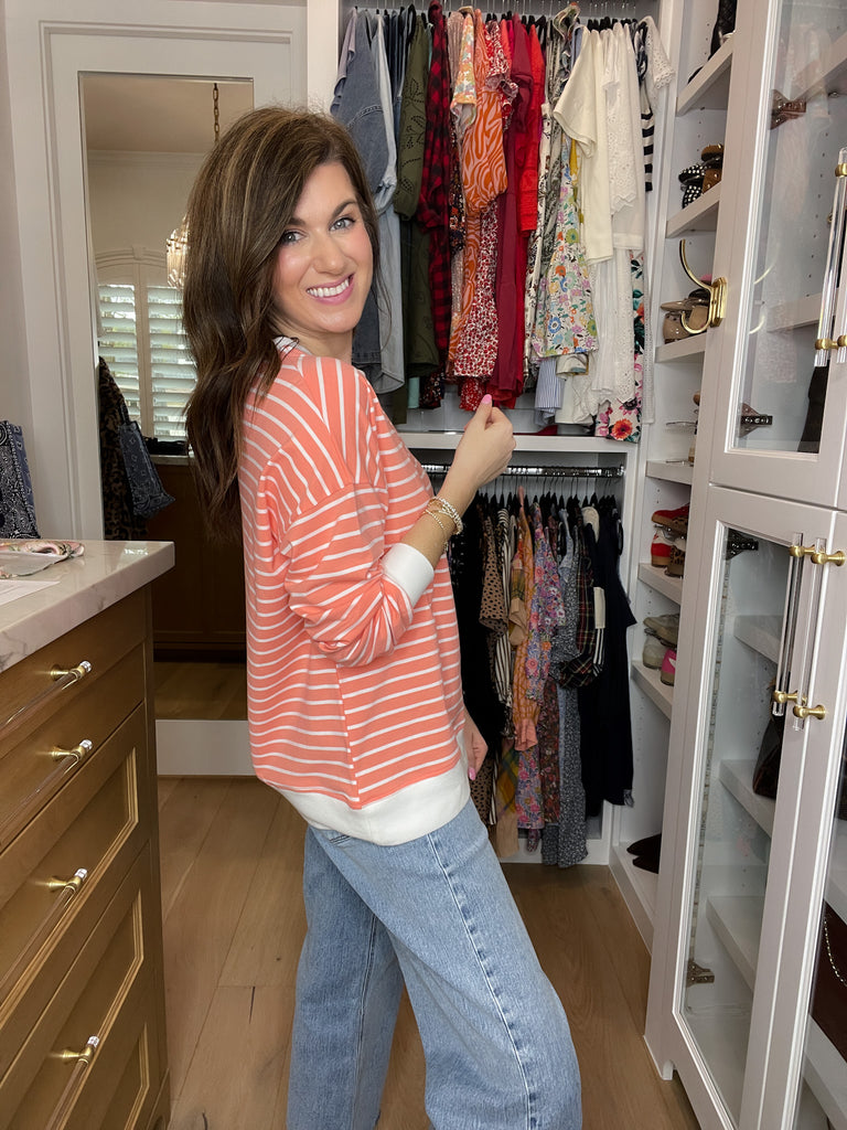 Everyday Play Striped Tee in Coral