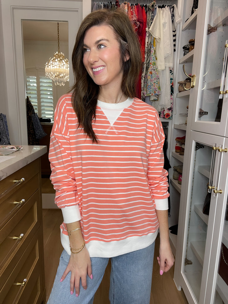 Everyday Play Striped Tee in Coral