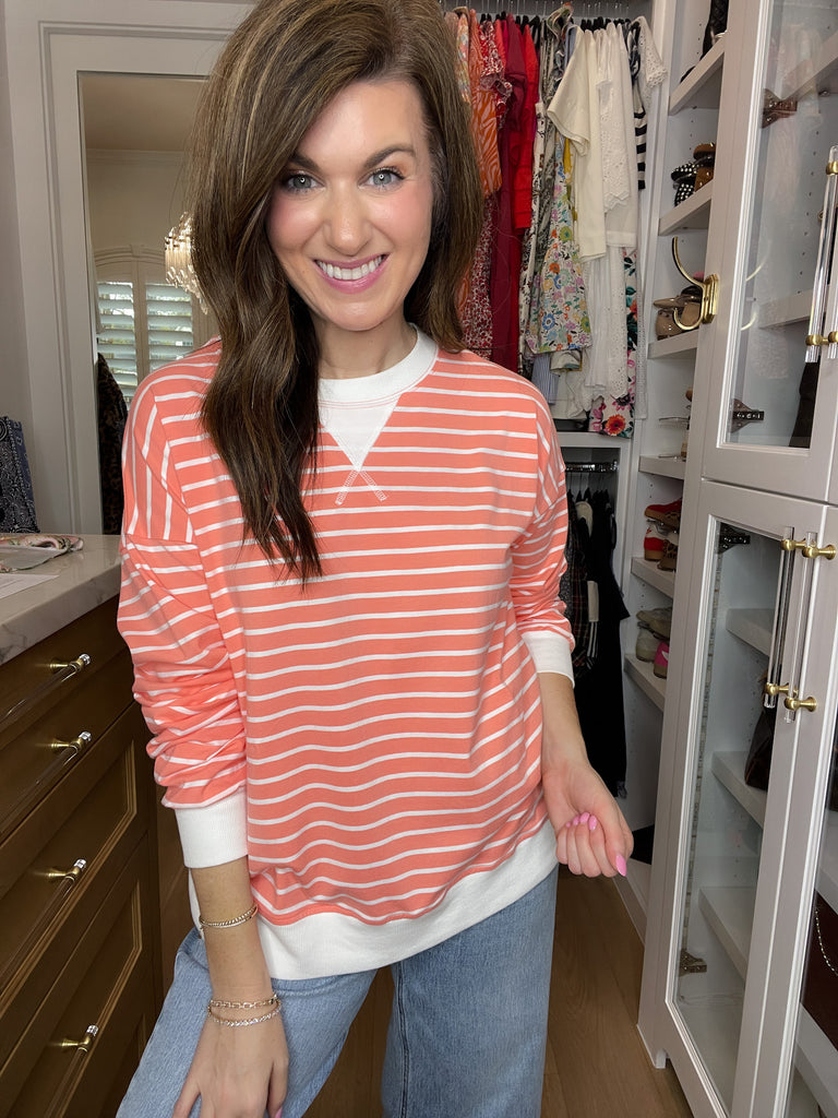 Everyday Play Striped Tee in Coral