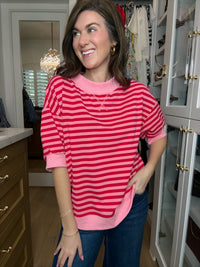 Sunshine and Stripes Puff Sleeve Top
