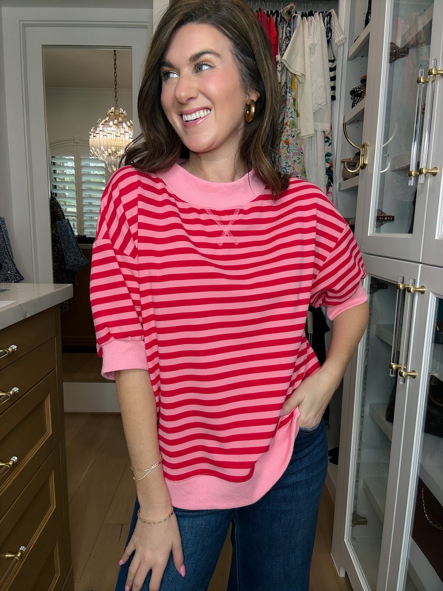 Sunshine and Stripes Puff Sleeve Top