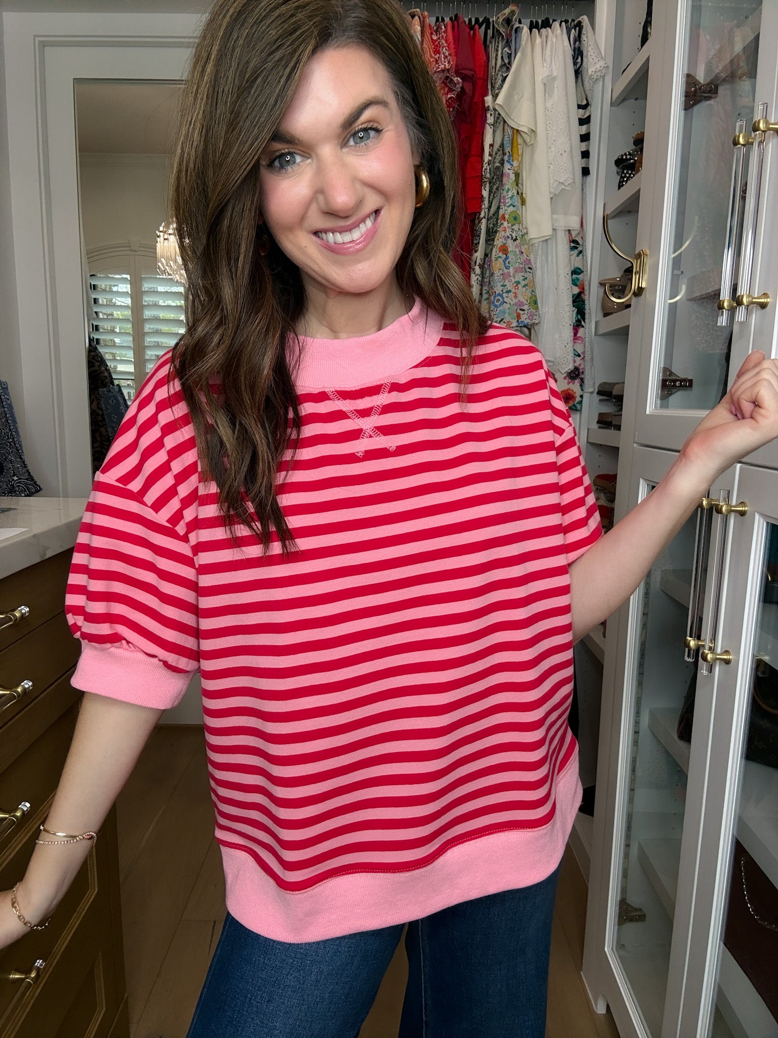 Sunshine and Stripes Puff Sleeve Top