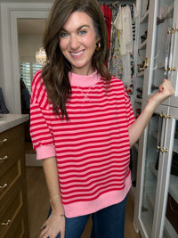 Sunshine and Stripes Puff Sleeve Top