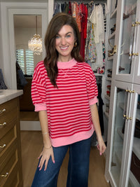 Sunshine and Stripes Puff Sleeve Top