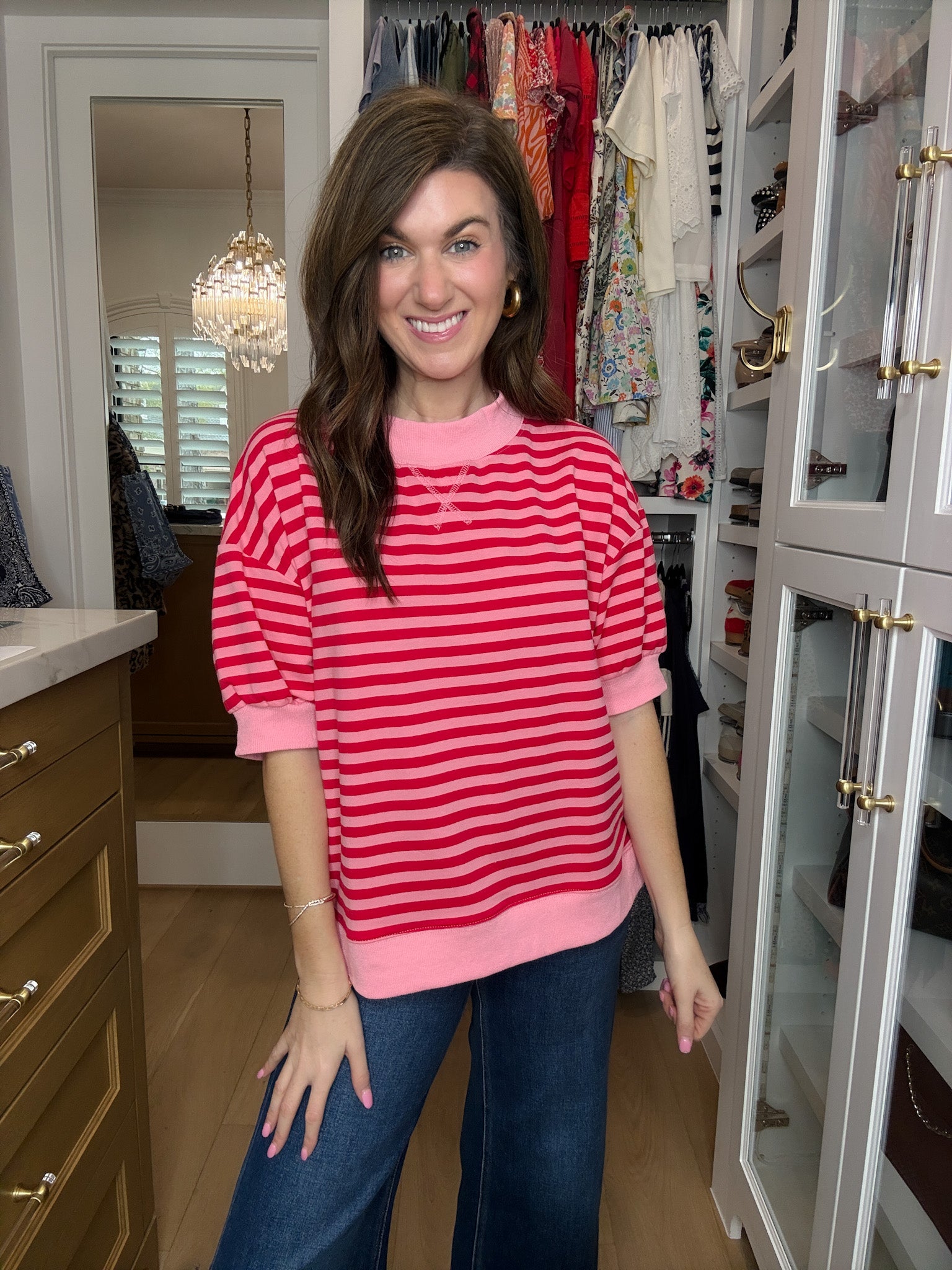 Sunshine and Stripes Puff Sleeve Top