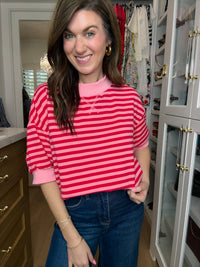 Sunshine and Stripes Puff Sleeve Top