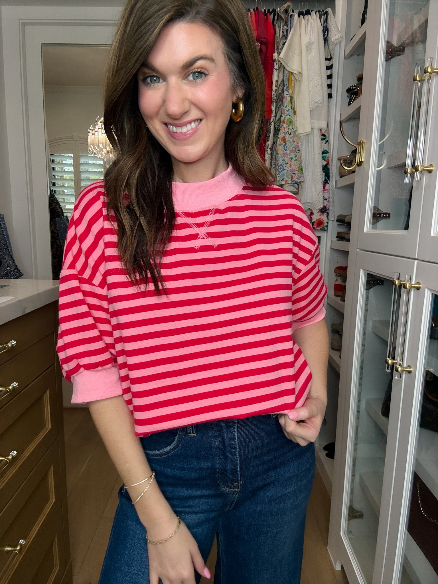Sunshine and Stripes Puff Sleeve Top