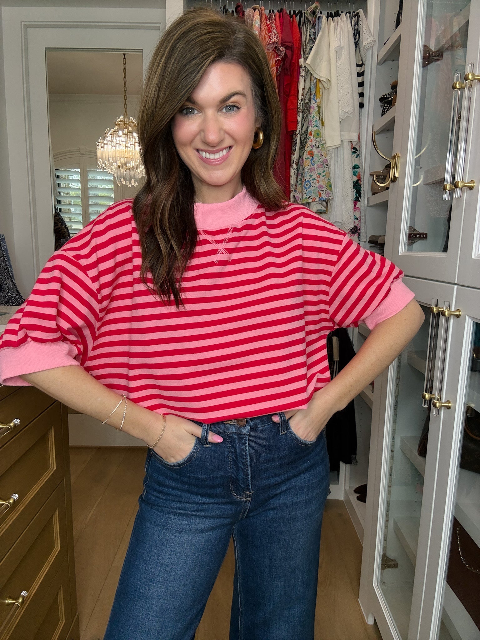 Sunshine and Stripes Puff Sleeve Top