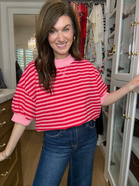 Sunshine and Stripes Puff Sleeve Top