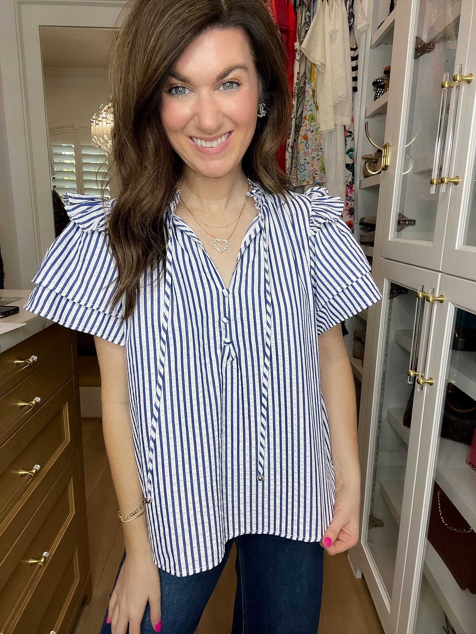 Coastal Charm Top in Navy