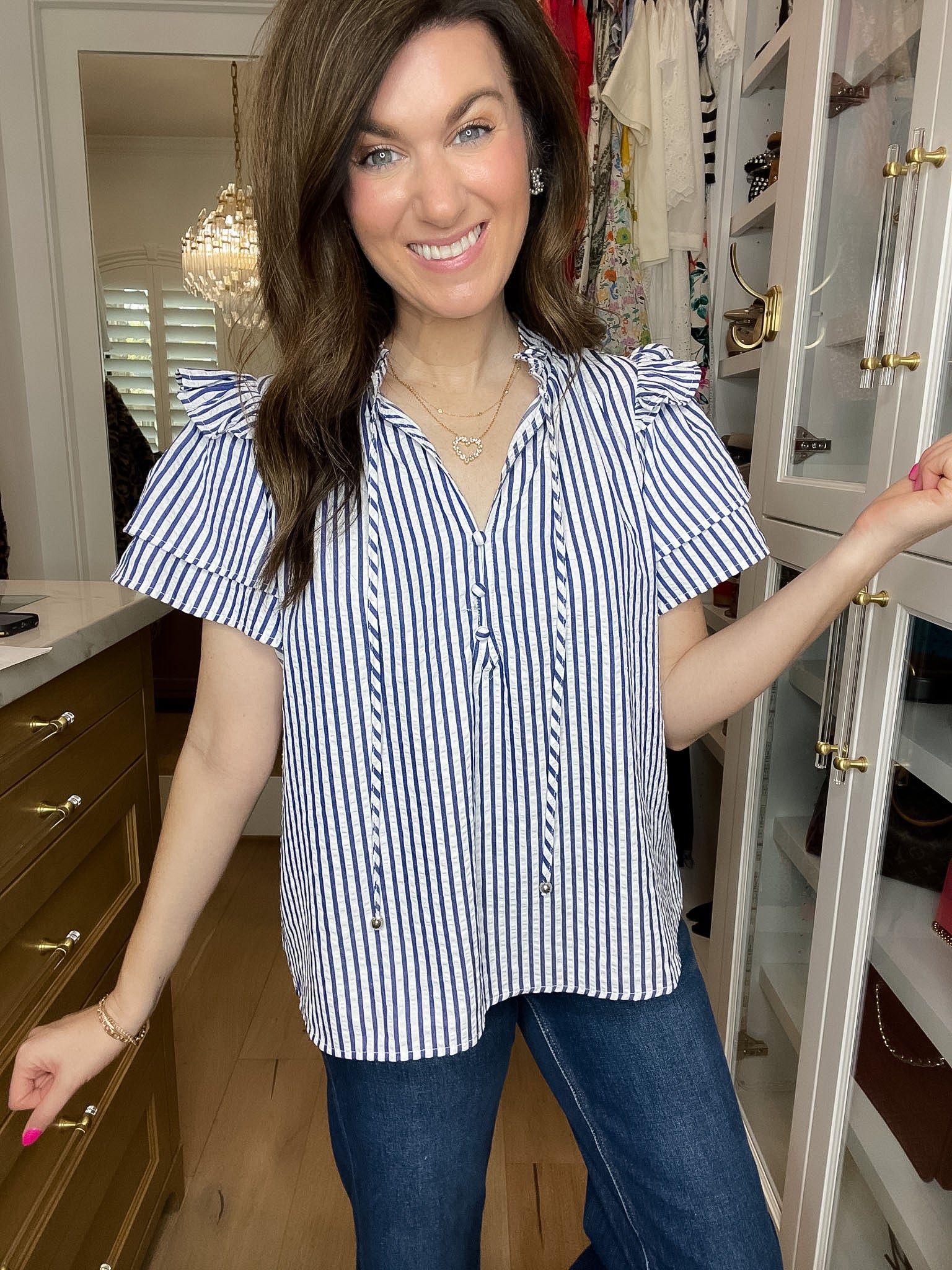 Coastal Charm Top in Navy
