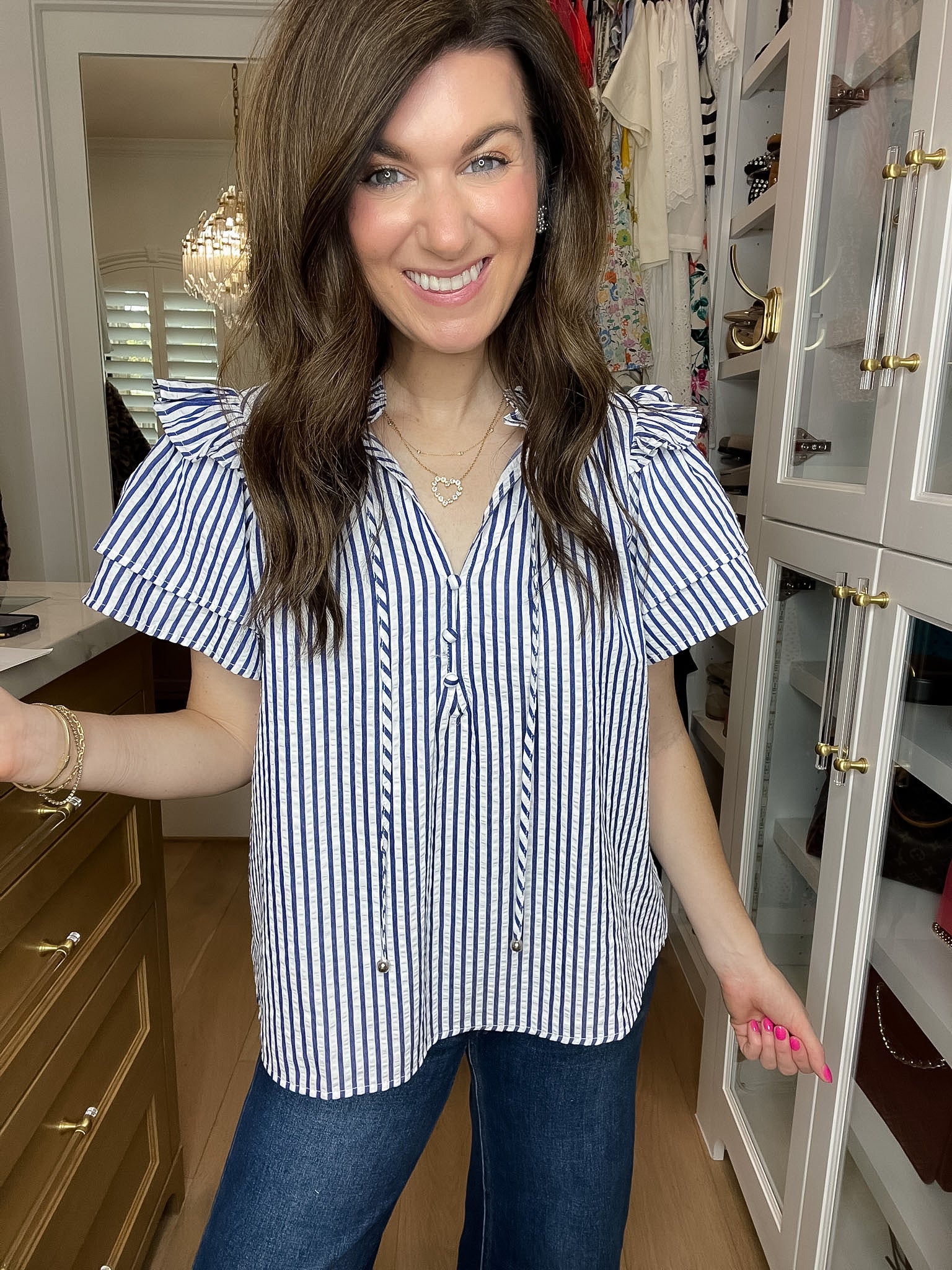 Coastal Charm Top in Navy