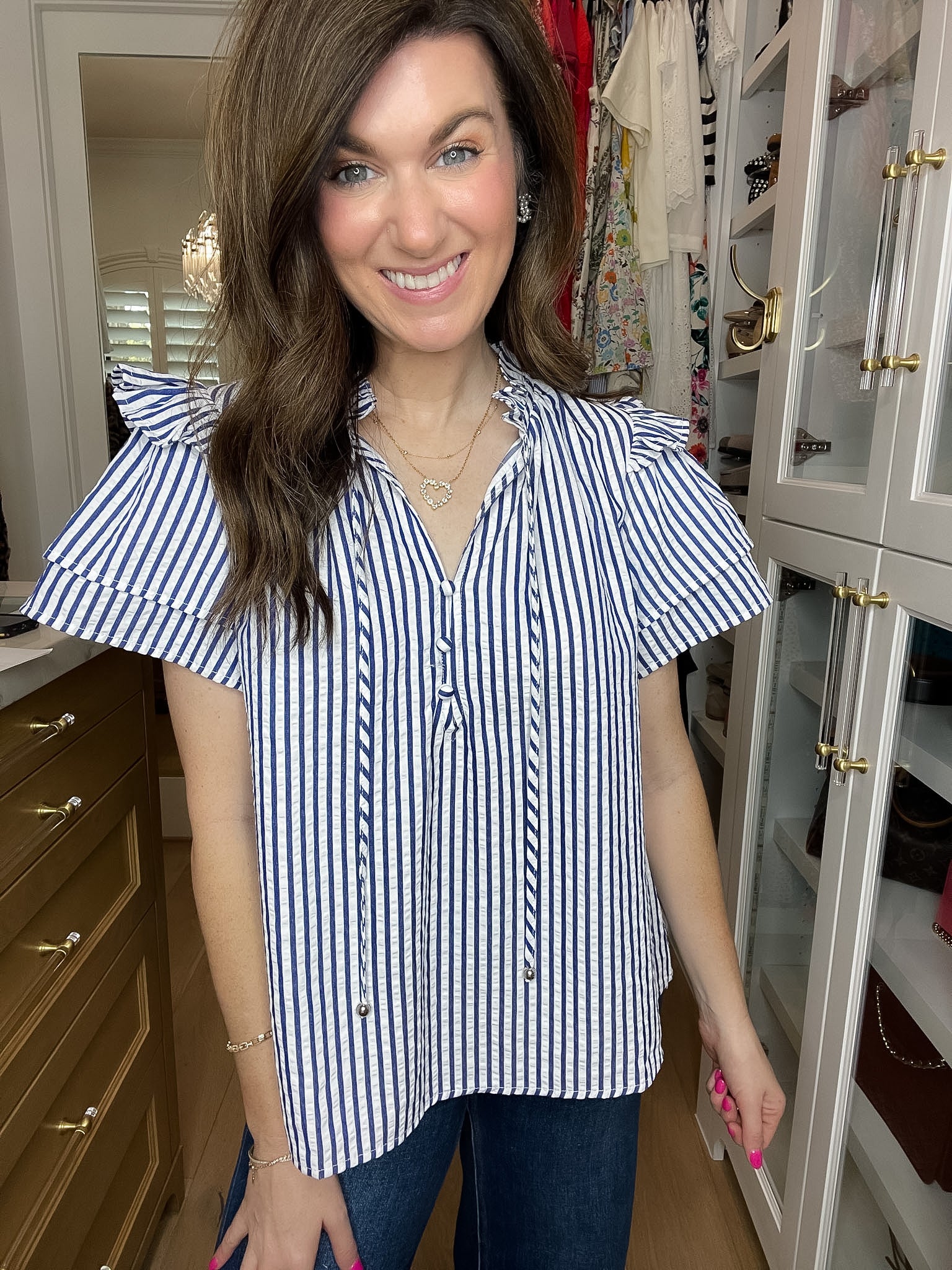 Coastal Charm Top in Navy