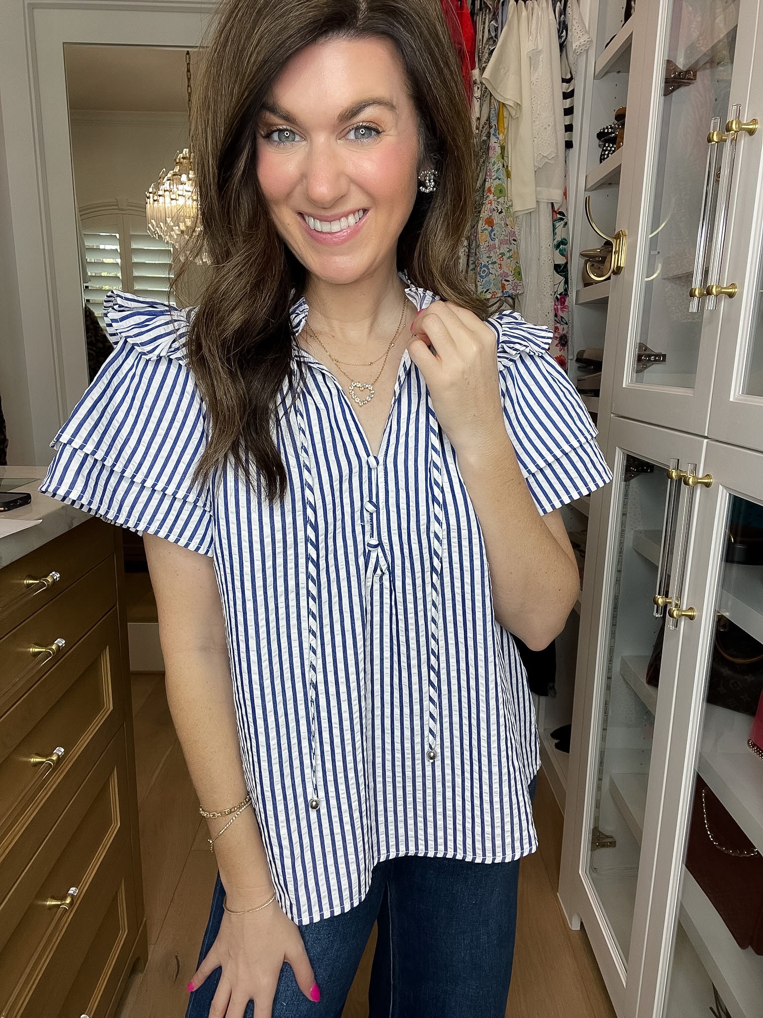 Coastal Charm Top in Navy