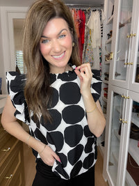 Park Avenue Polka Dot Top in Black