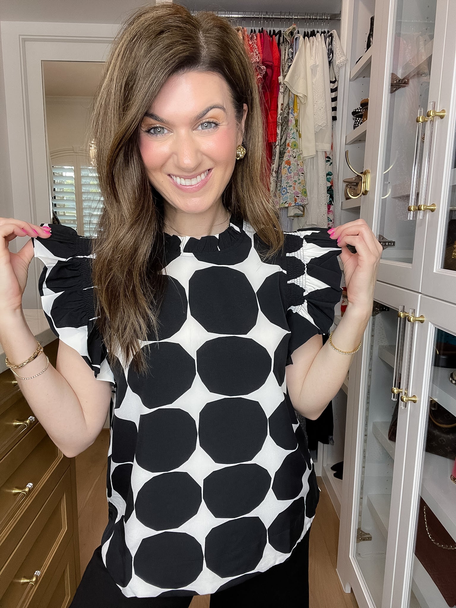 Park Avenue Polka Dot Top in Black