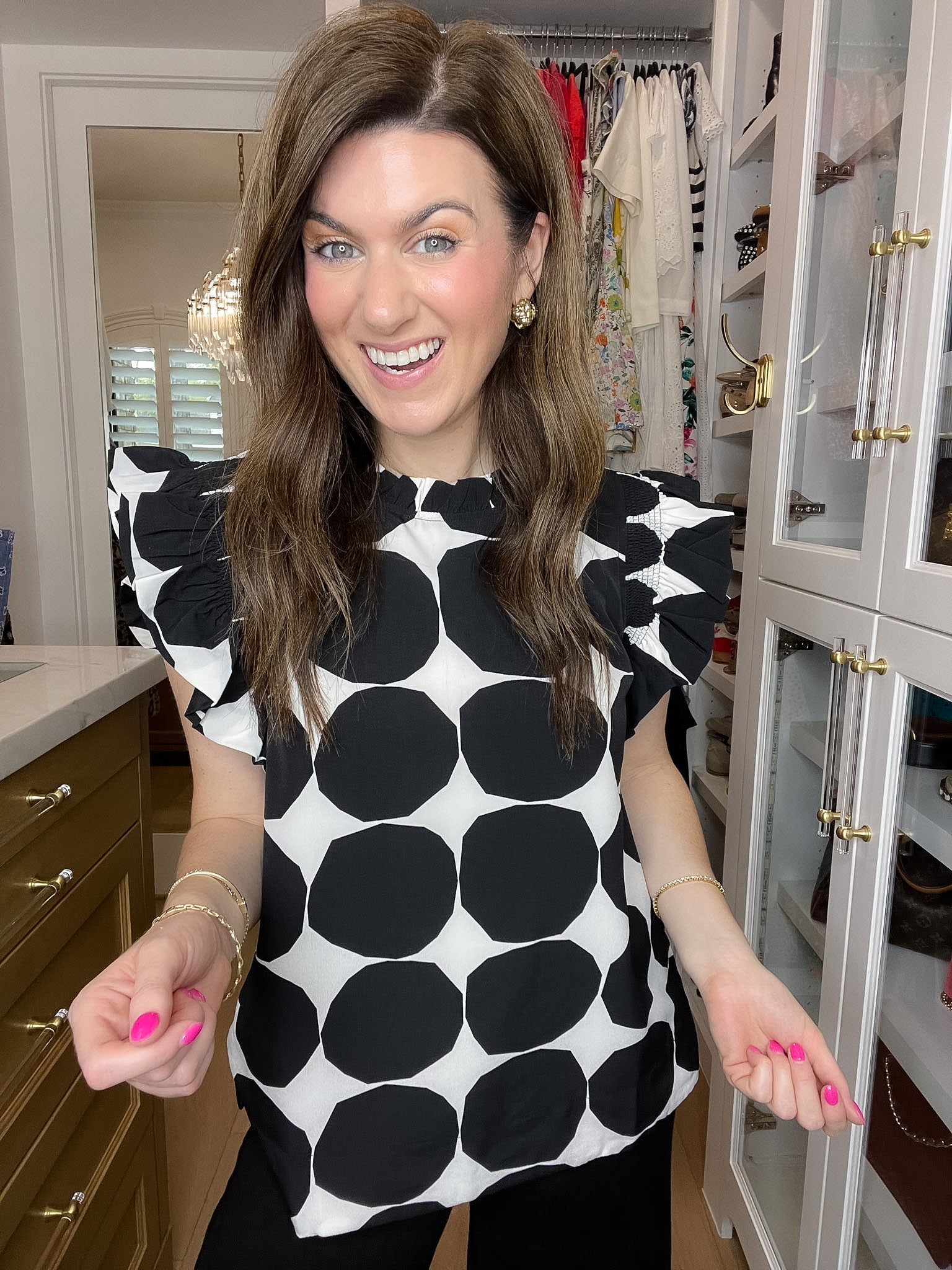 Park Avenue Polka Dot Top in Black
