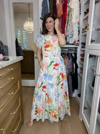Sugarlips Becca Tiered Maxi Dress in Juliet Floral Garden
