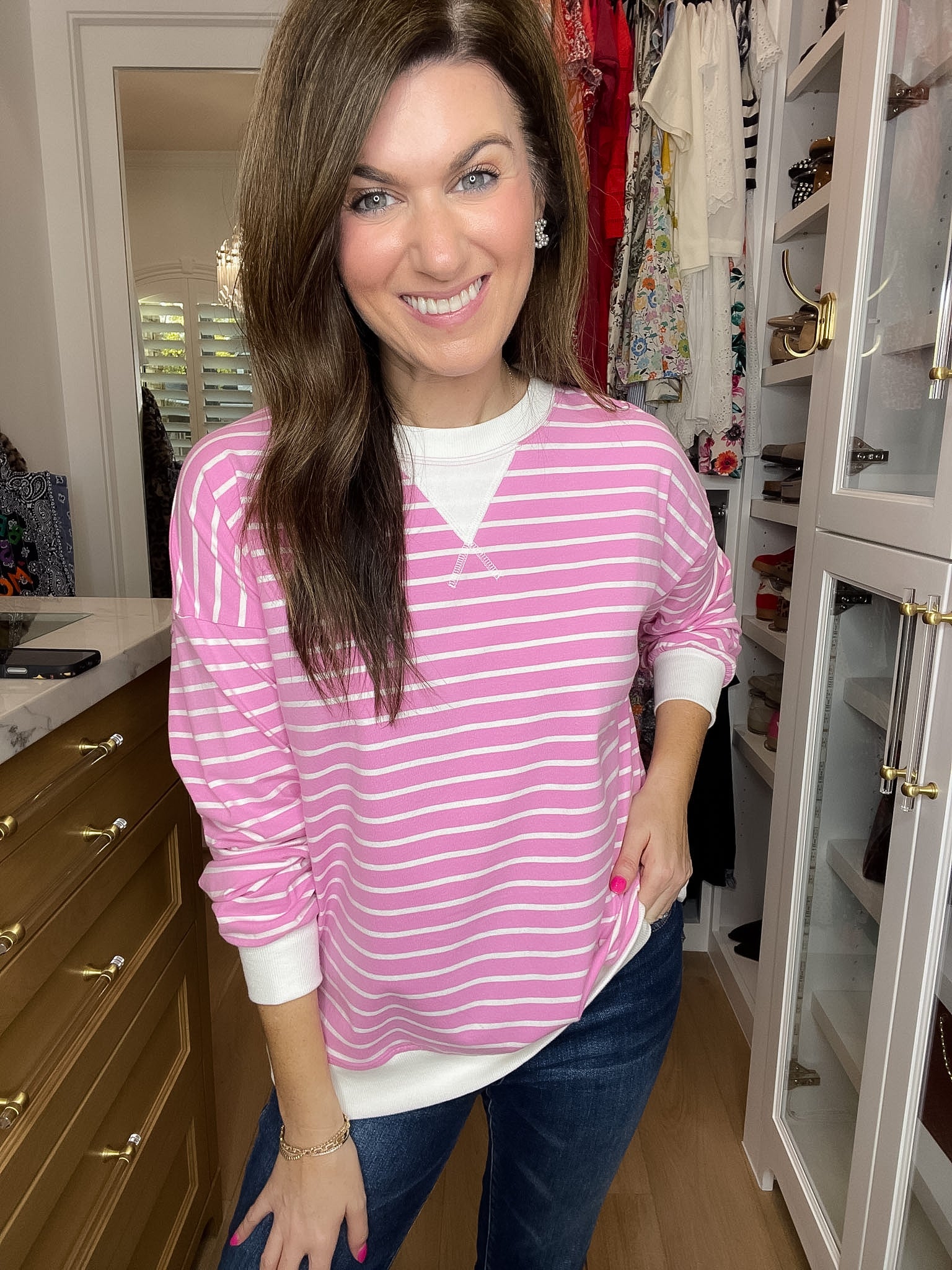 Everyday Play Striped Tee in Candy Pink