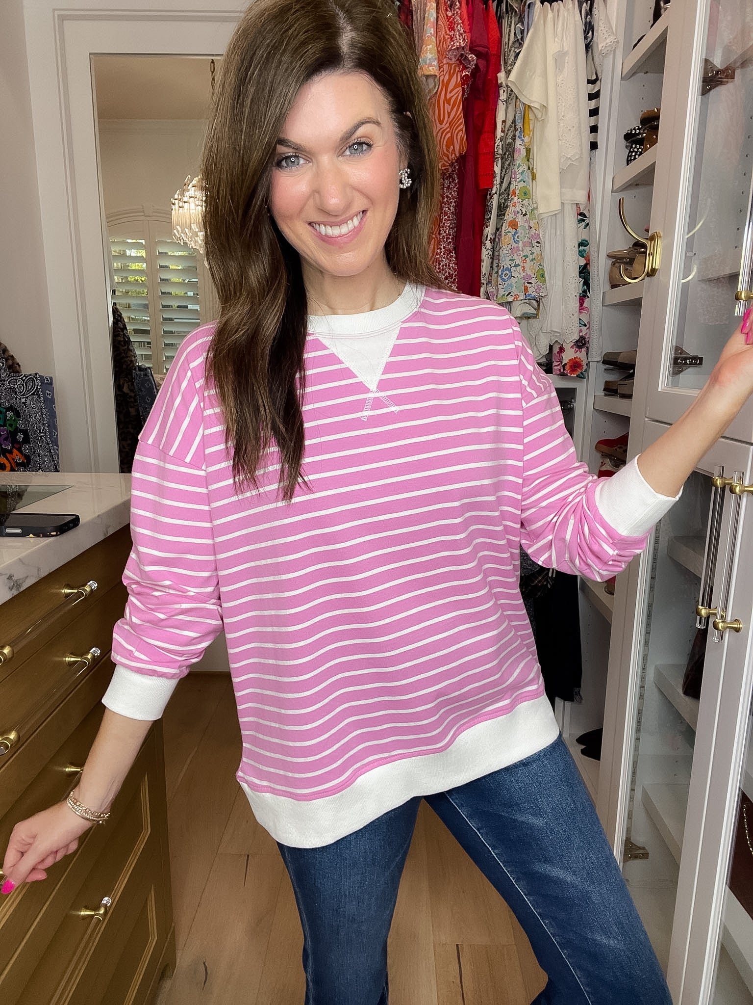 Everyday Play Striped Tee in Candy Pink