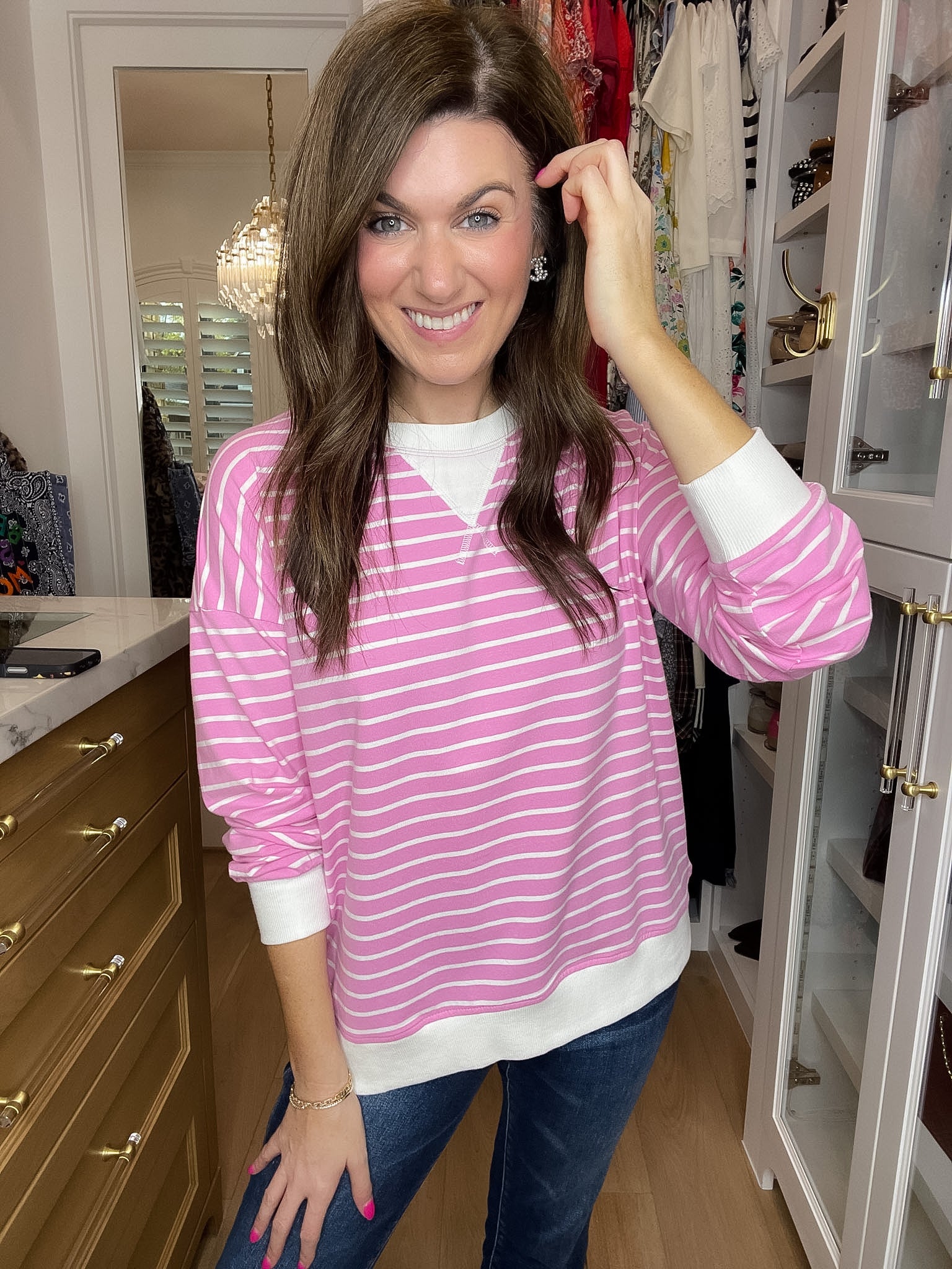 Everyday Play Striped Tee in Candy Pink