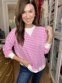 Everyday Play Striped Tee in Candy Pink