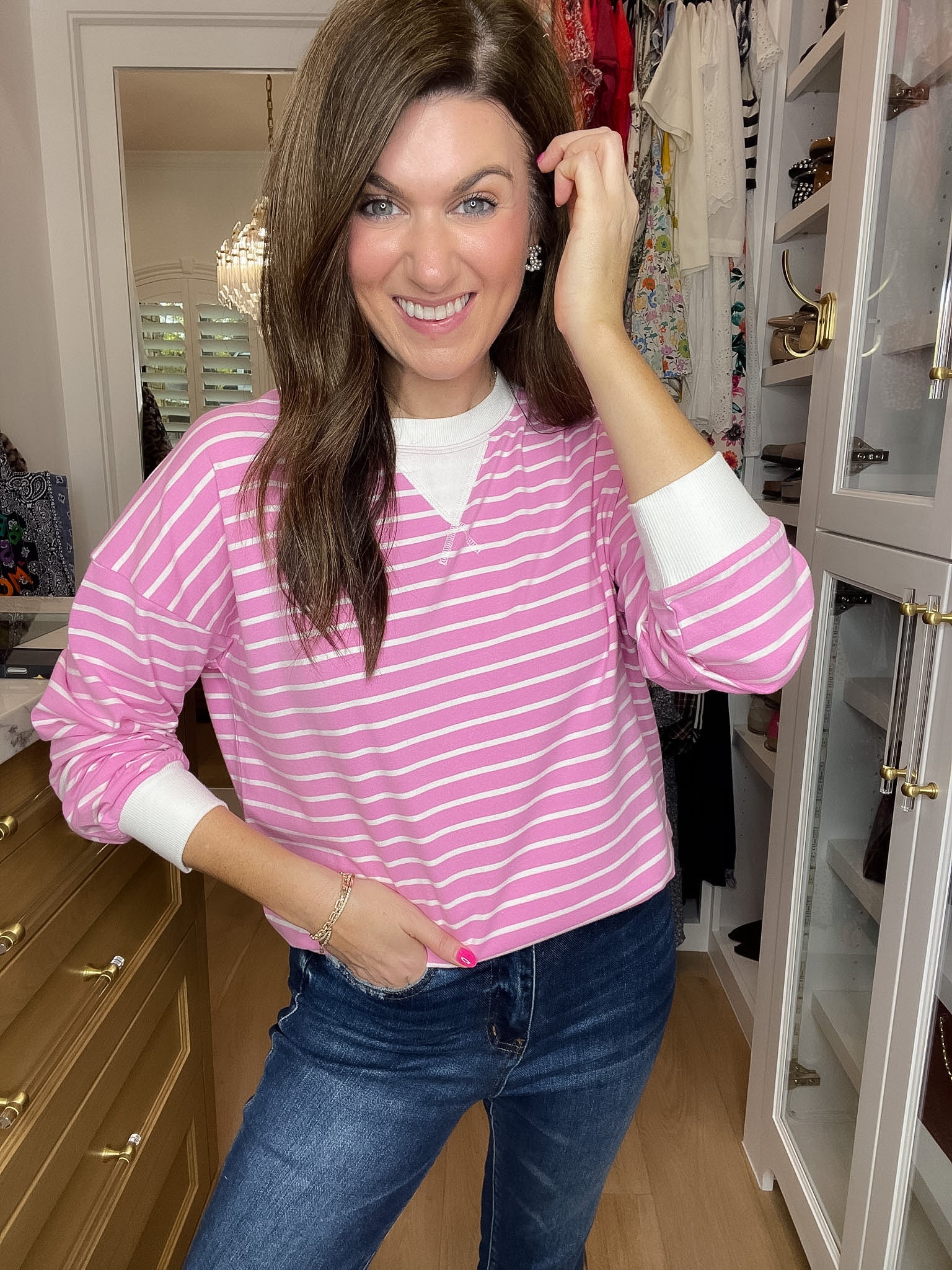 Everyday Play Striped Tee in Candy Pink