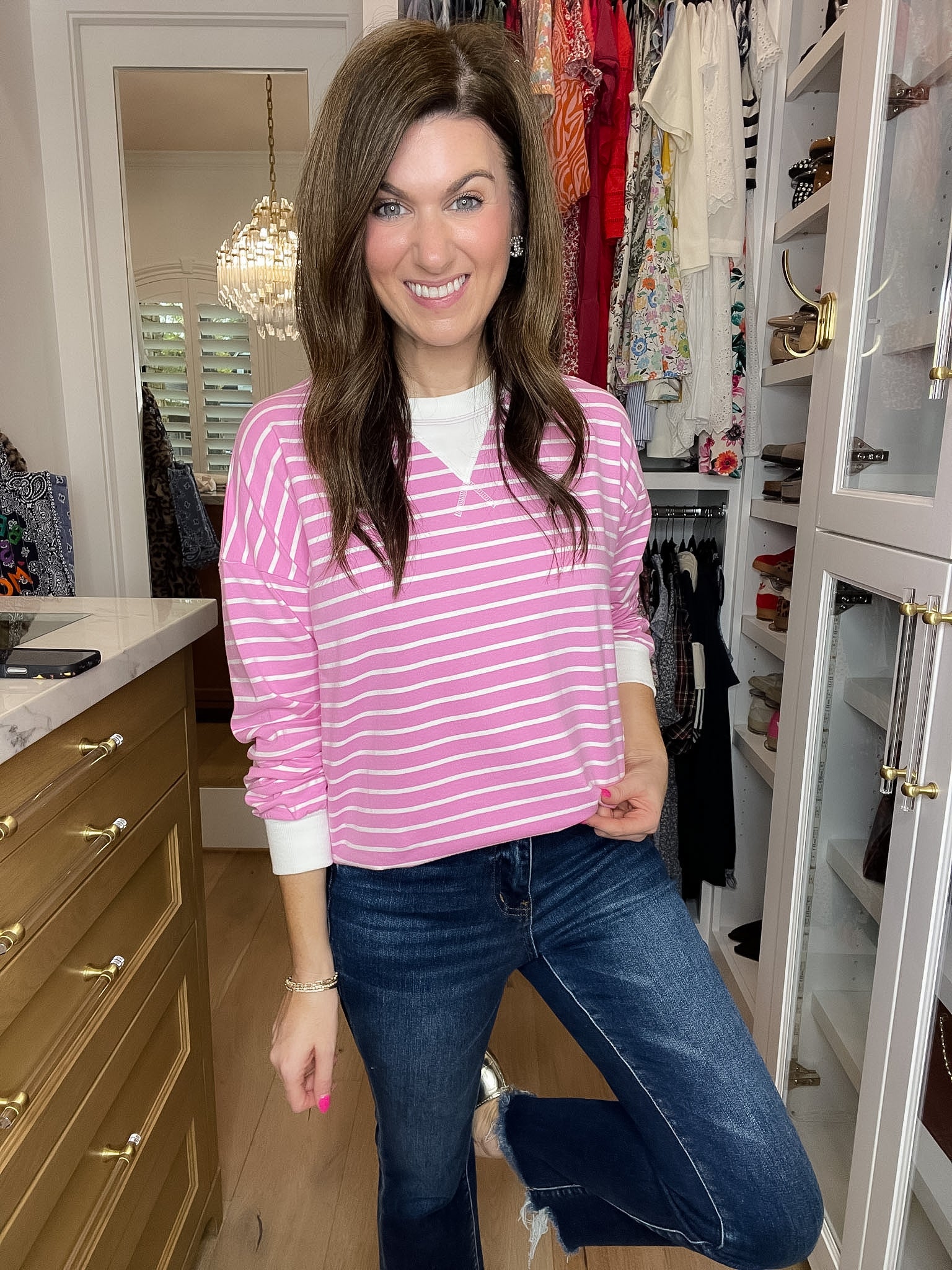 Everyday Play Striped Tee in Candy Pink