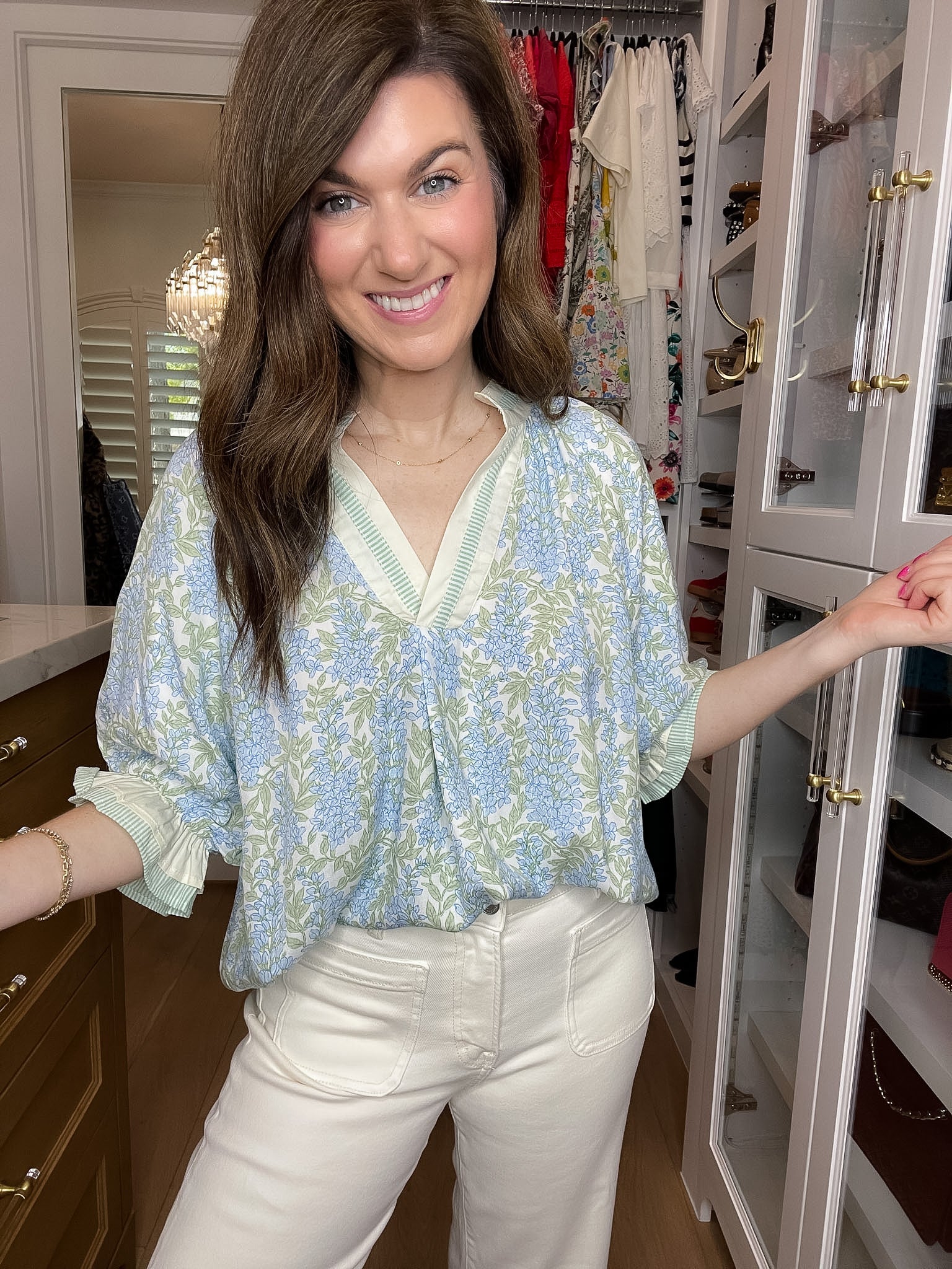 Spring Burst Floral Top in Sky