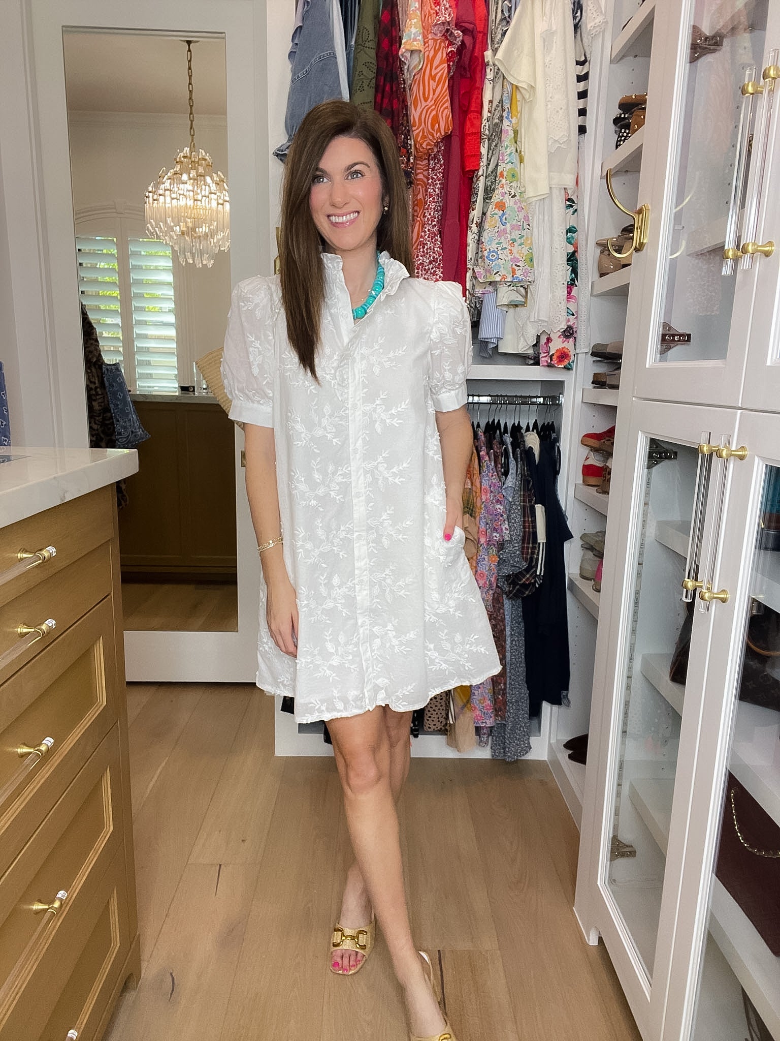 Fresh Take Floral Lace Dress in White