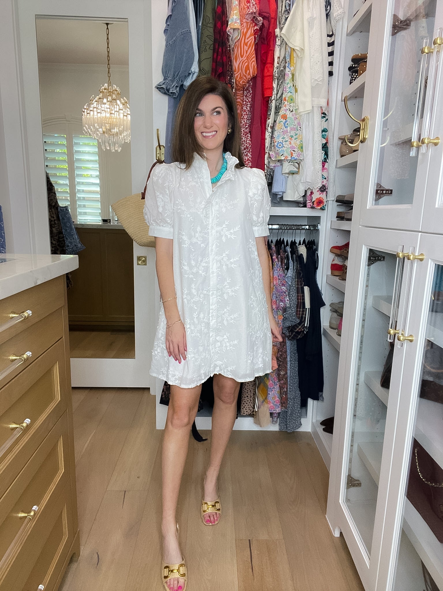 Fresh Take Floral Lace Dress in White