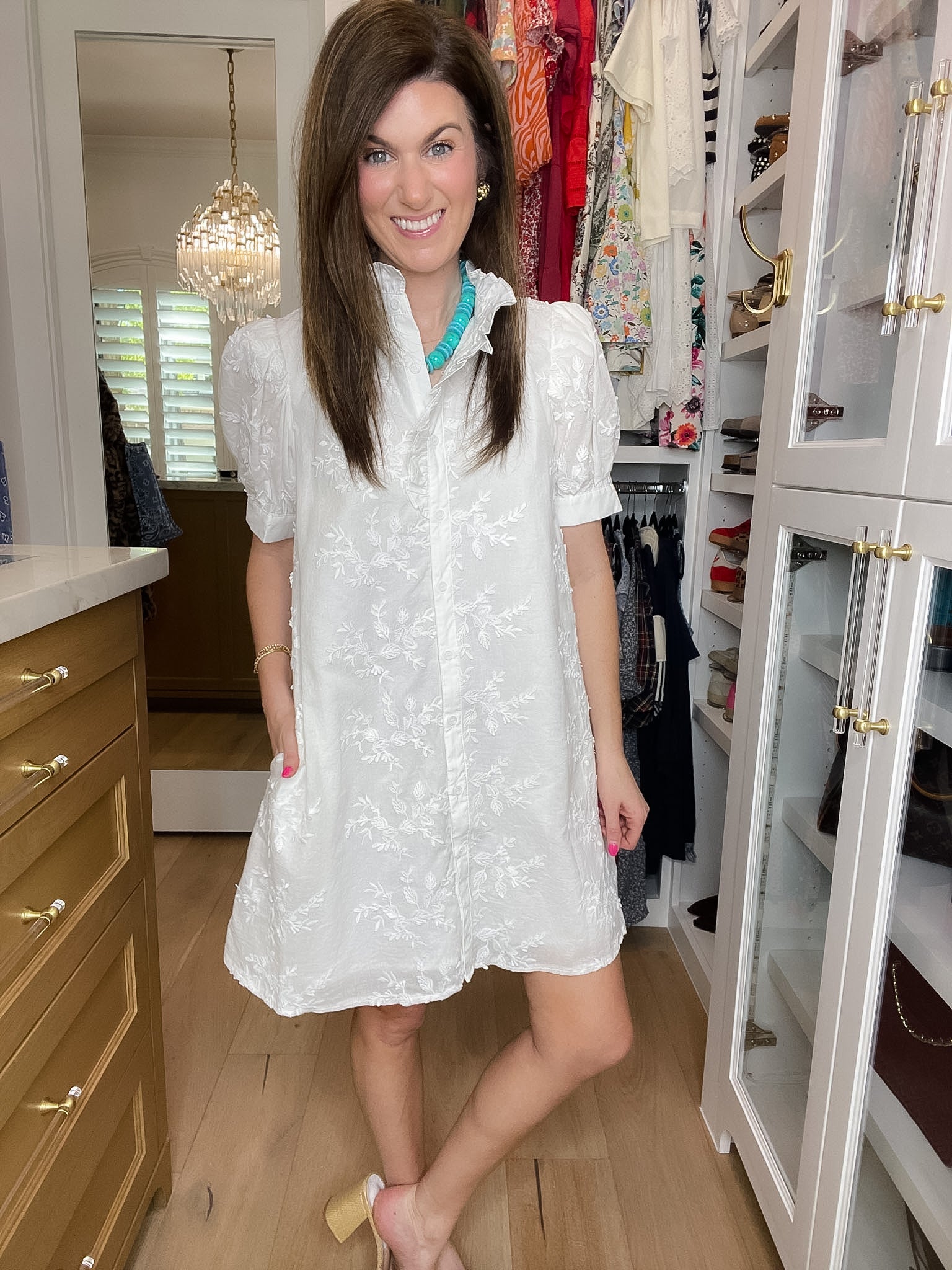 Fresh Take Floral Lace Dress in White