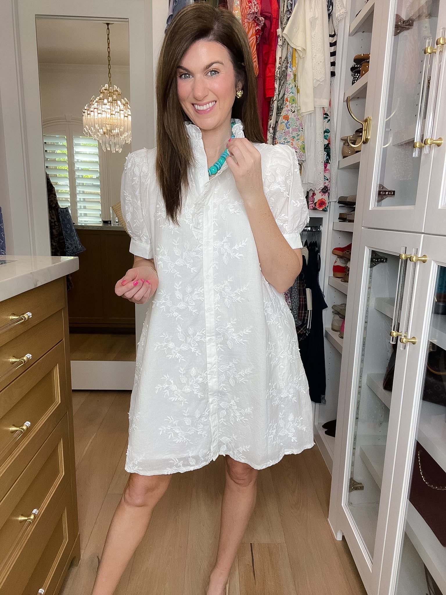 Fresh Take Floral Lace Dress in White