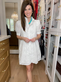 Fresh Take Floral Lace Dress in White