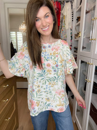 Fresh Bloom Ruffle Sleeve Top