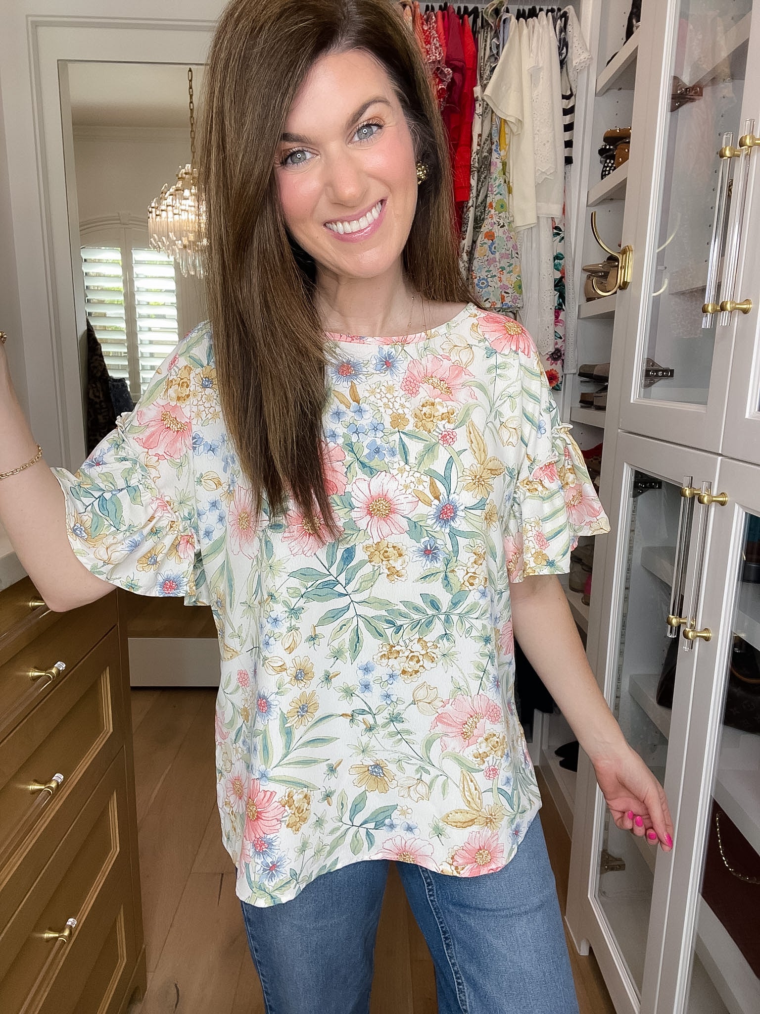 Fresh Bloom Ruffle Sleeve Top