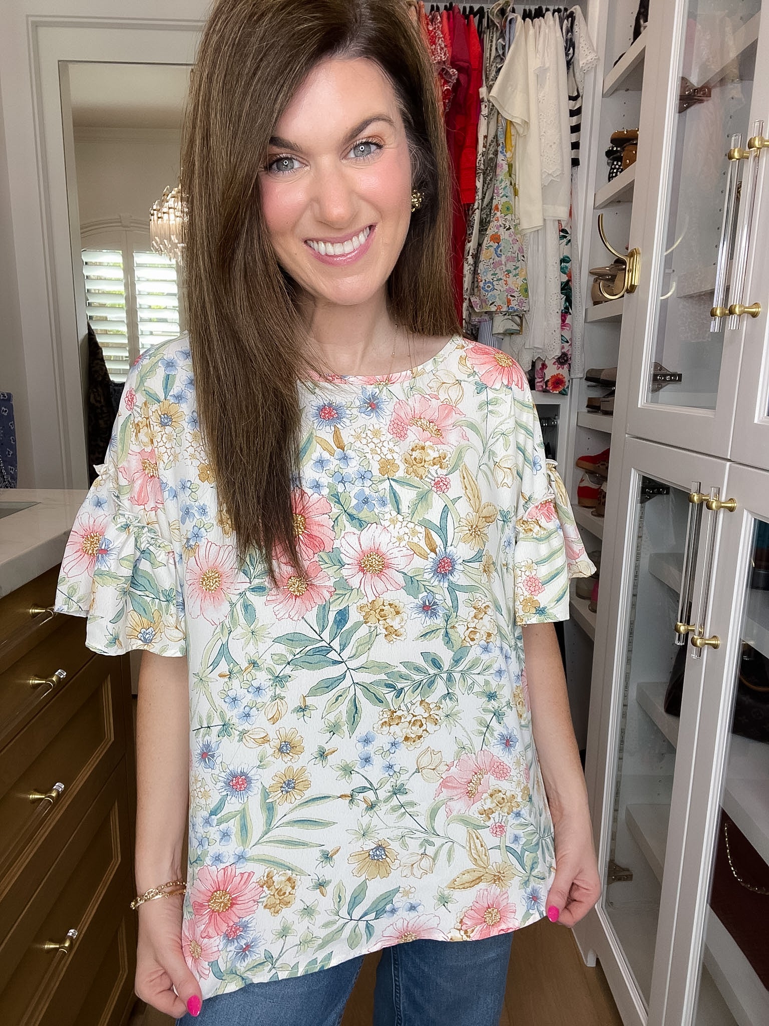 Fresh Bloom Ruffle Sleeve Top