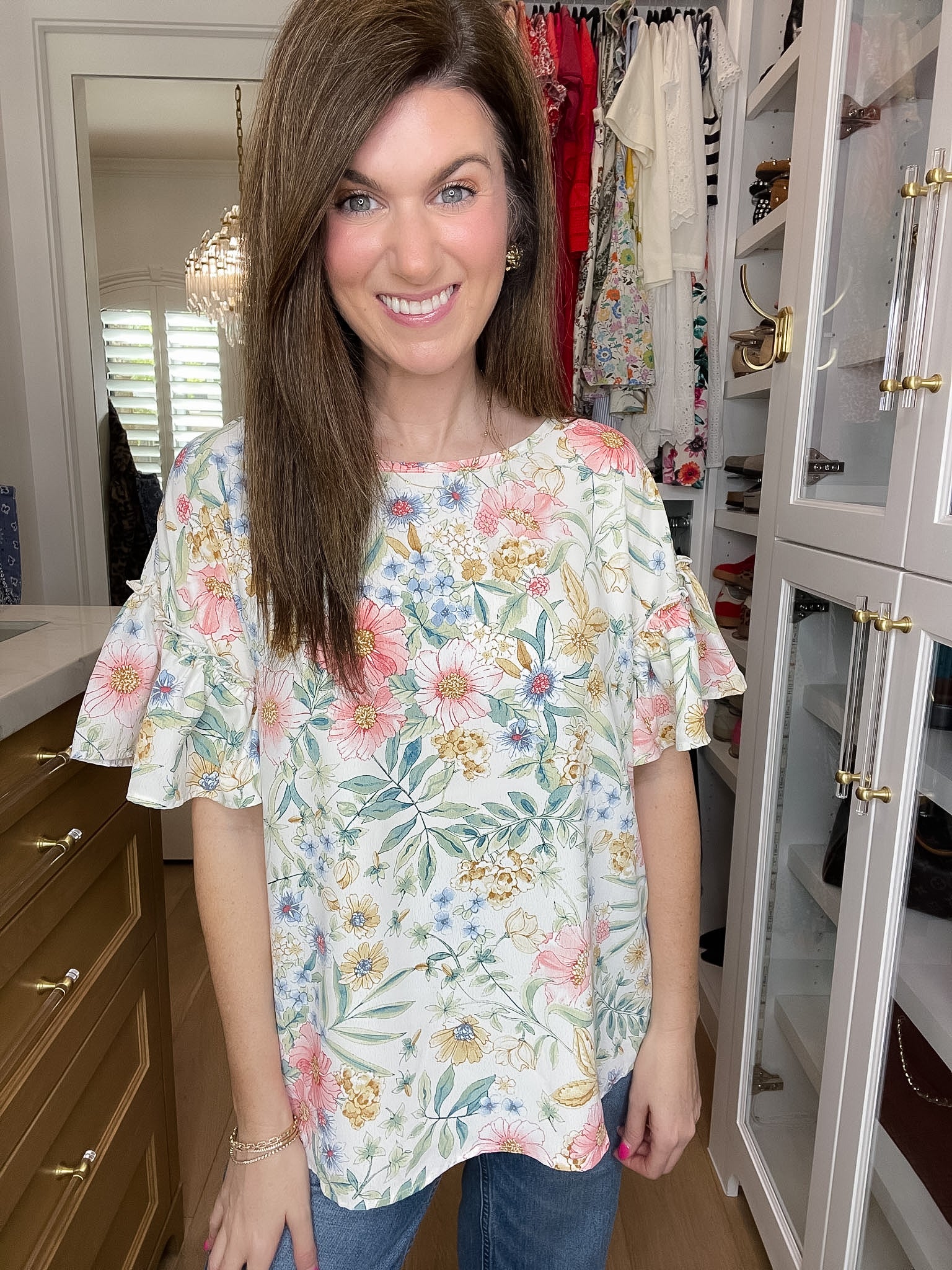 Fresh Bloom Ruffle Sleeve Top