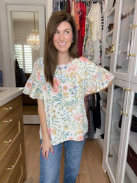 Fresh Bloom Ruffle Sleeve Top