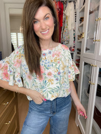 Fresh Bloom Ruffle Sleeve Top