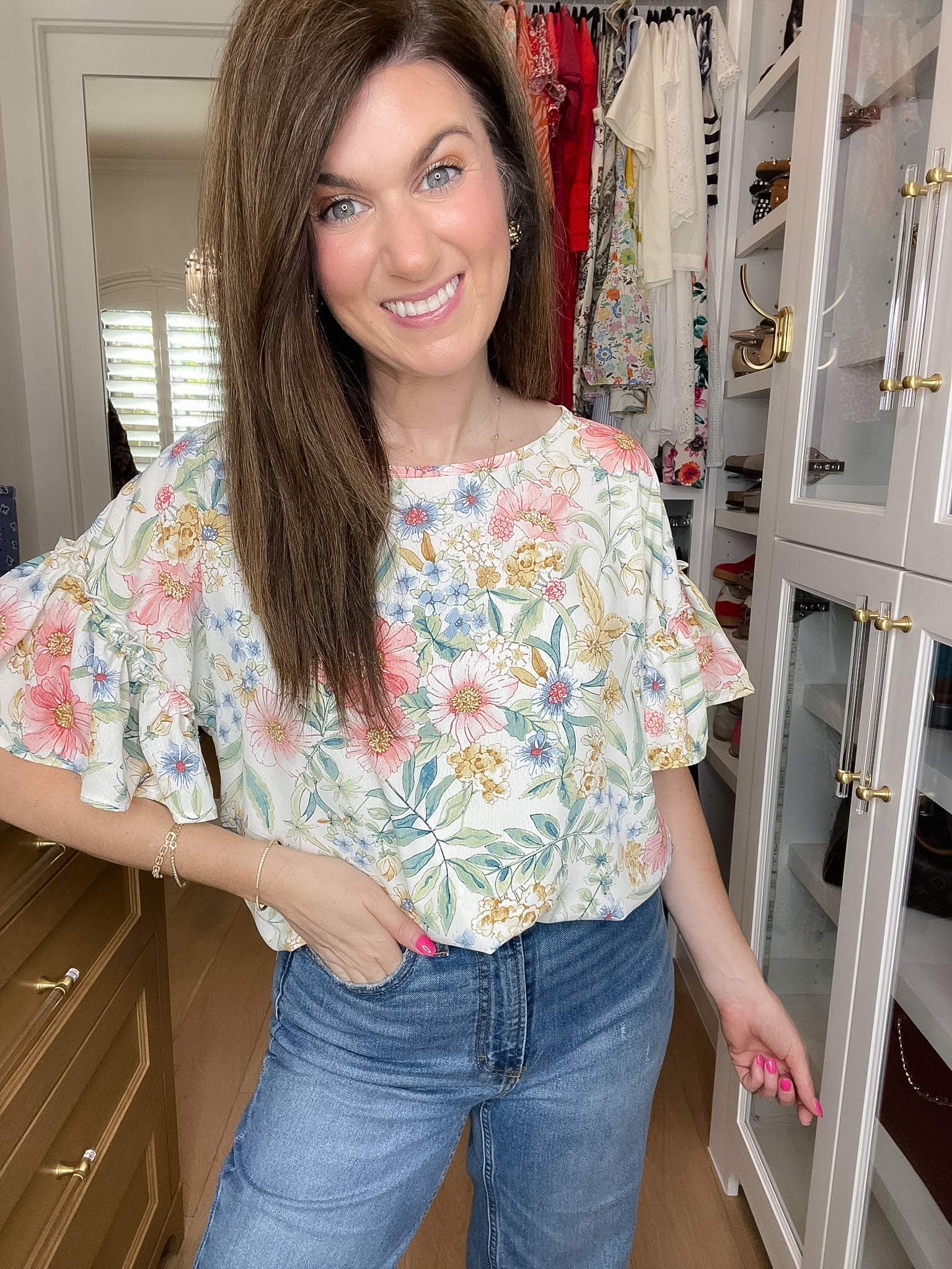 Fresh Bloom Ruffle Sleeve Top