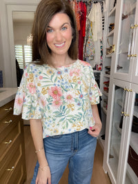 Fresh Bloom Ruffle Sleeve Top