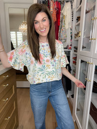 Fresh Bloom Ruffle Sleeve Top