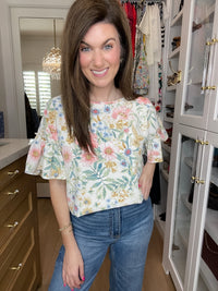 Fresh Bloom Ruffle Sleeve Top