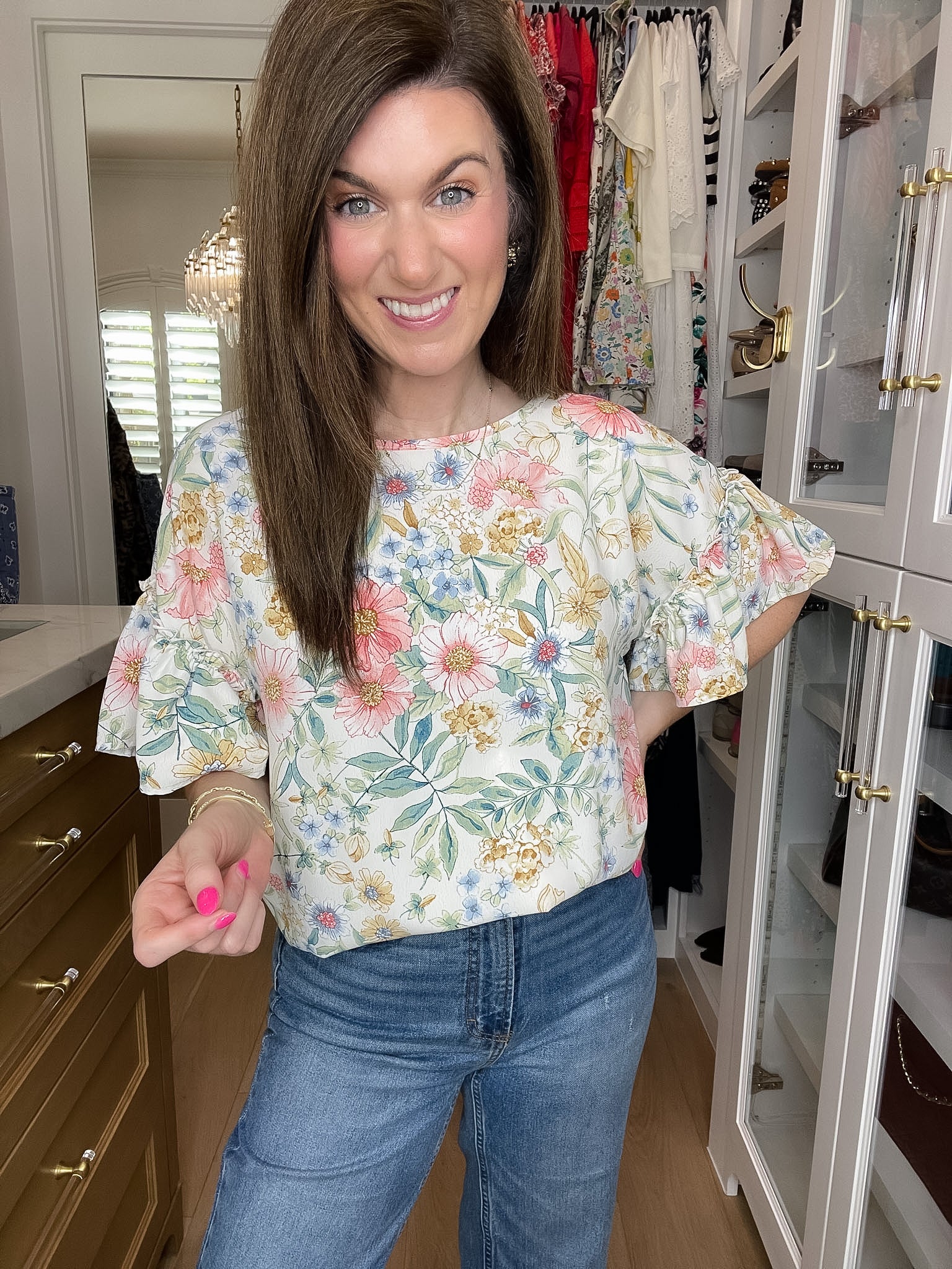 Fresh Bloom Ruffle Sleeve Top