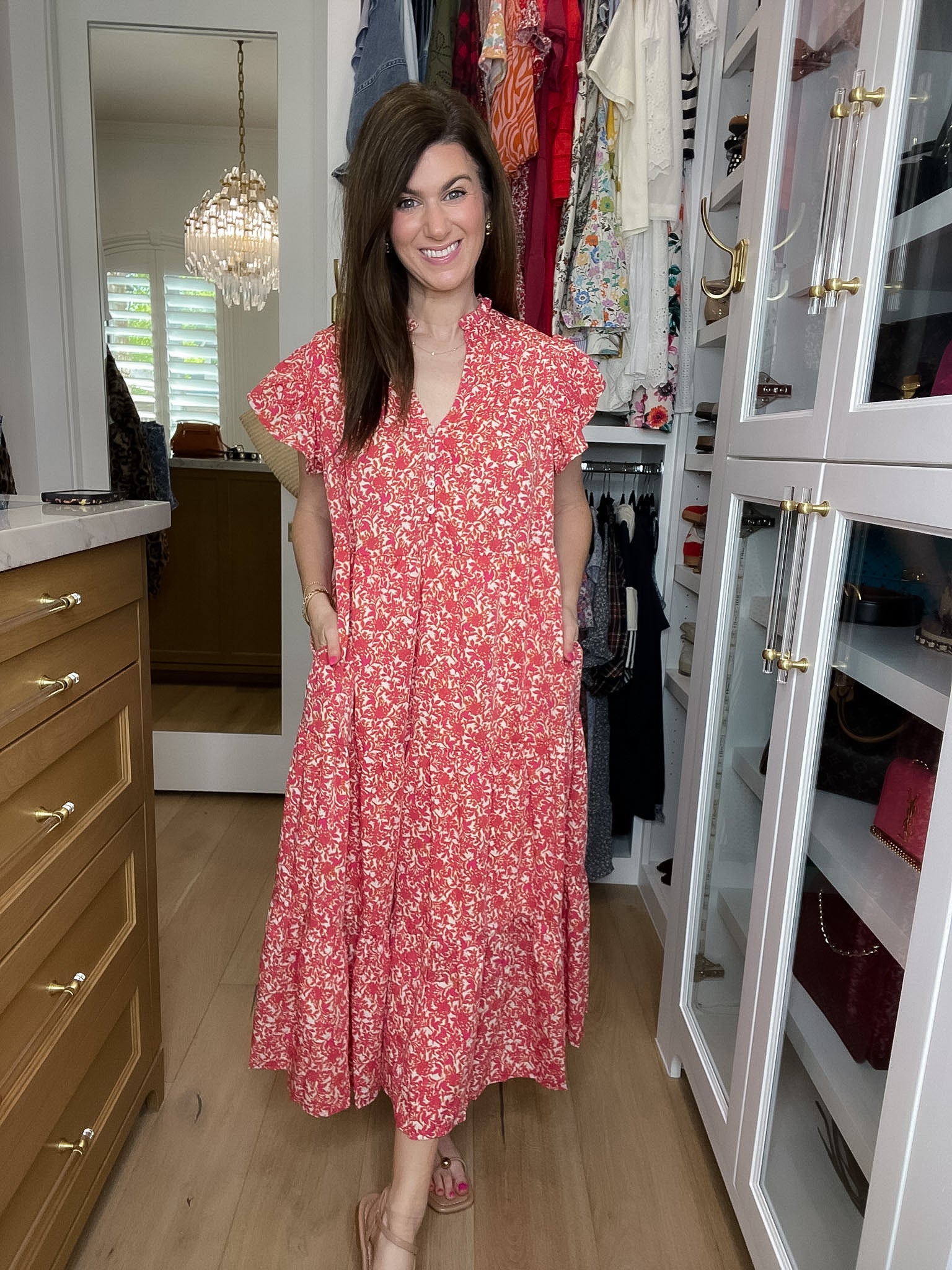 Blossom Breeze Midi Dress in Pink