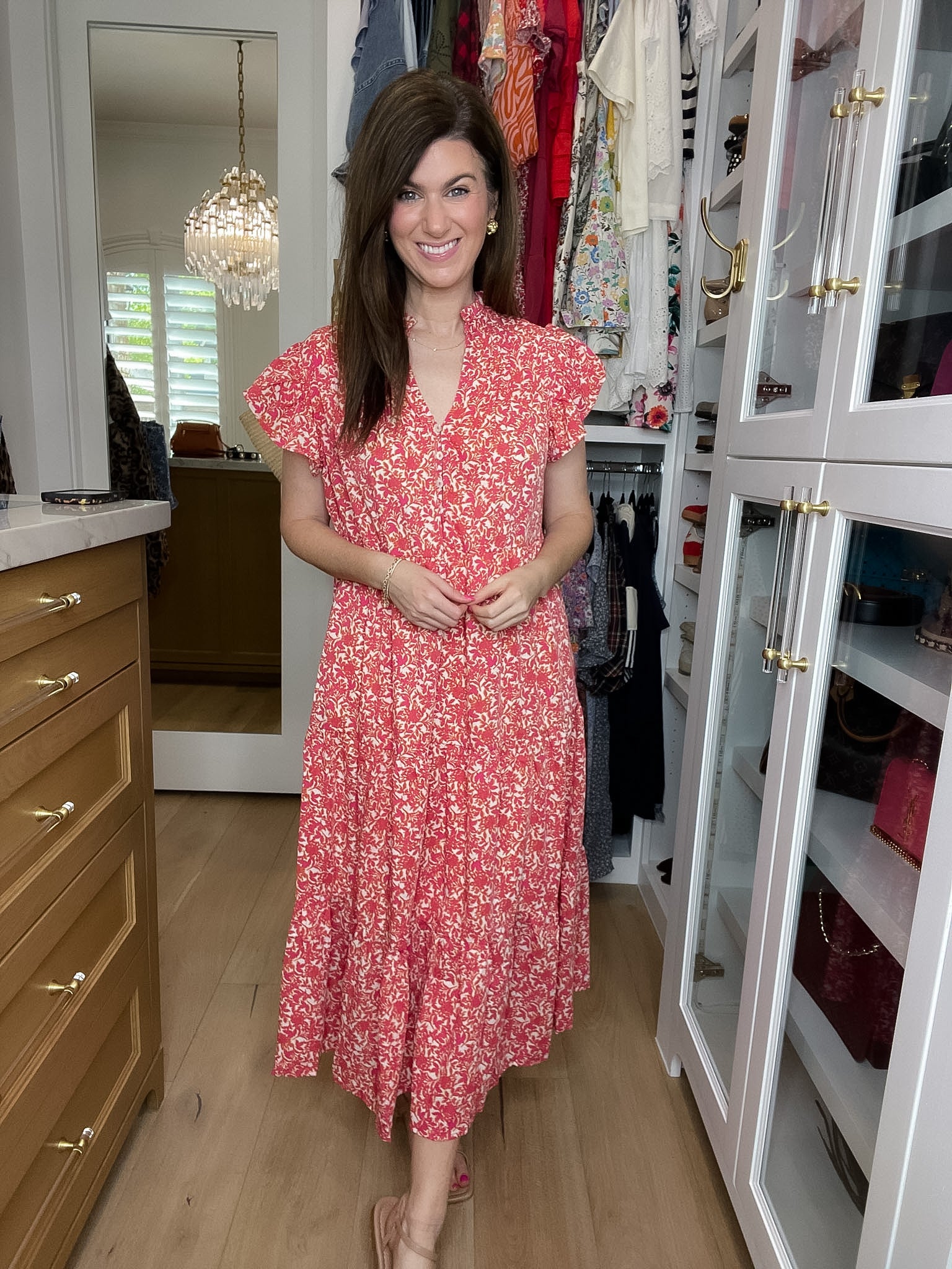 Blossom Breeze Midi Dress in Pink
