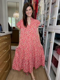 Blossom Breeze Midi Dress in Pink