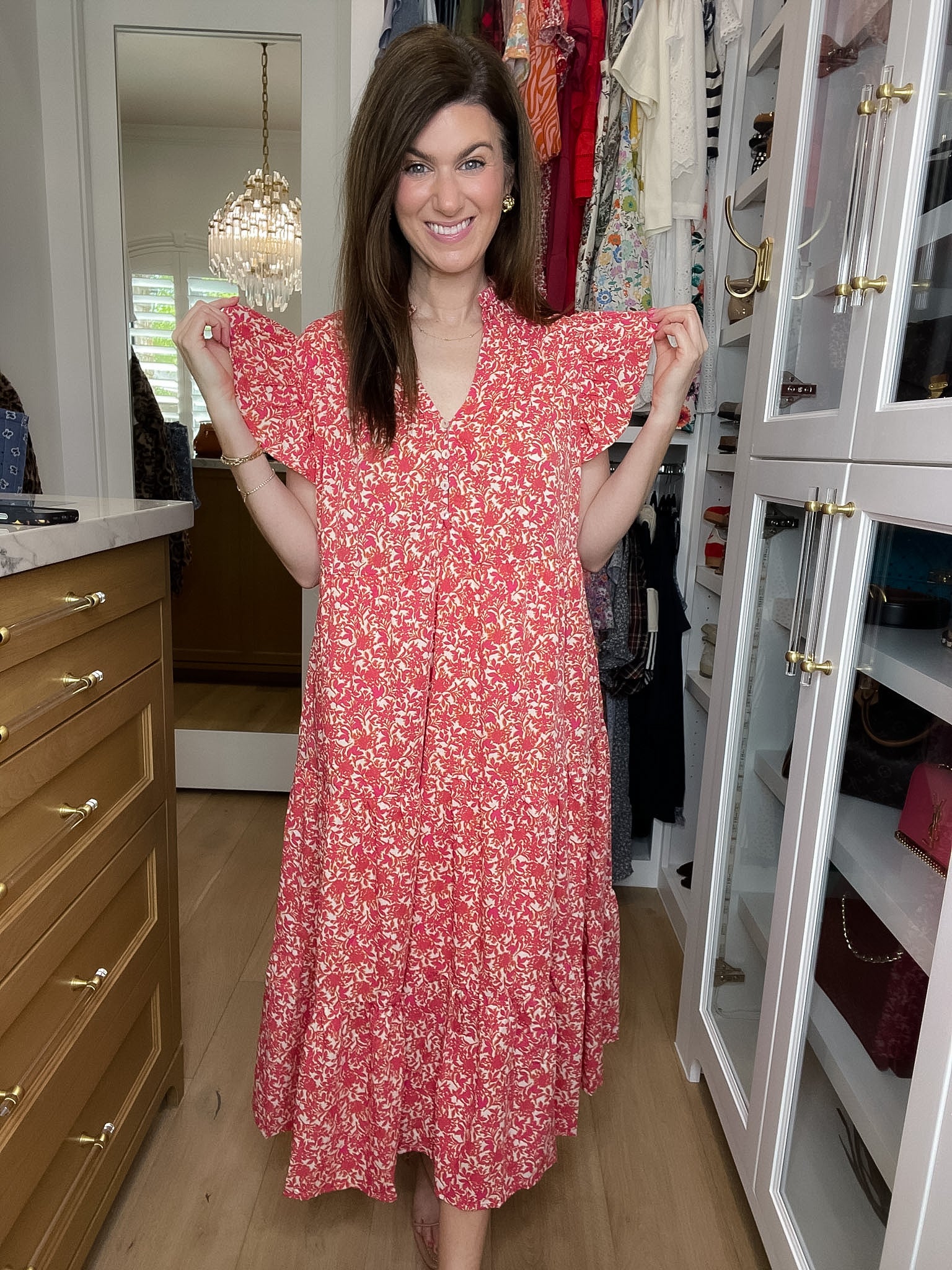 Blossom Breeze Midi Dress in Pink